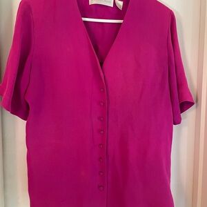 Pink Button-Up Women's Top